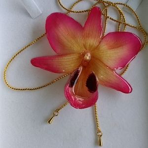 orchid flower necklace jewelry